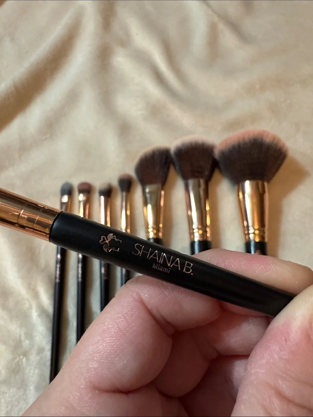 Shaina B 8-Piece Black Handle Makeup Brush Set
